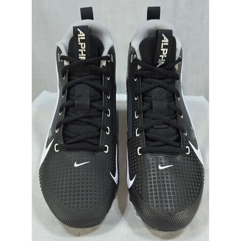 Nike Alpha Menace 4 Varsity Football Cleats Black White FN0027-001 Men's Size 12
